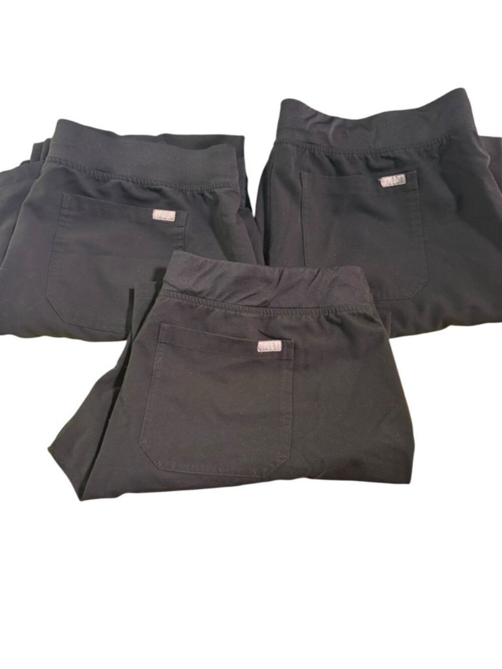 FIGS Technical Collection Scrub Pants Lot of 3 Black XL Drawstring Medical - Picture 2 of 16